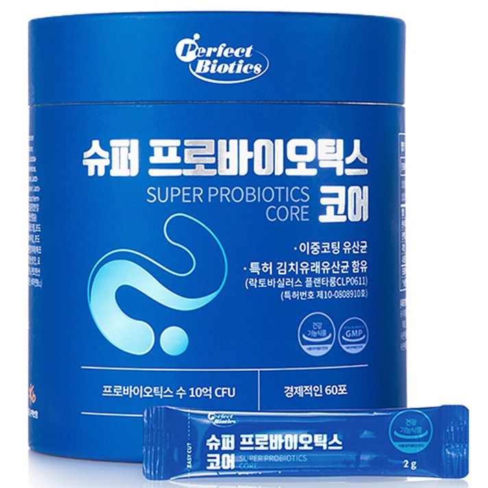  퍼펙트바이오틱스 슈퍼 프로바이오틱스 코어 유산균, 2g, 60개 