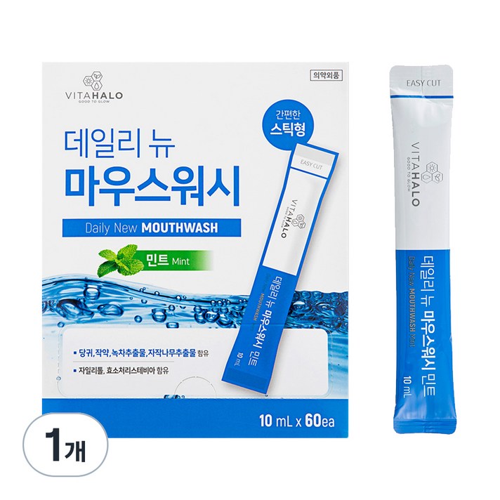 
                                                        비타할로 데일리뉴 마우스워시 민트 스틱형, 600ml, 1개
                                                    