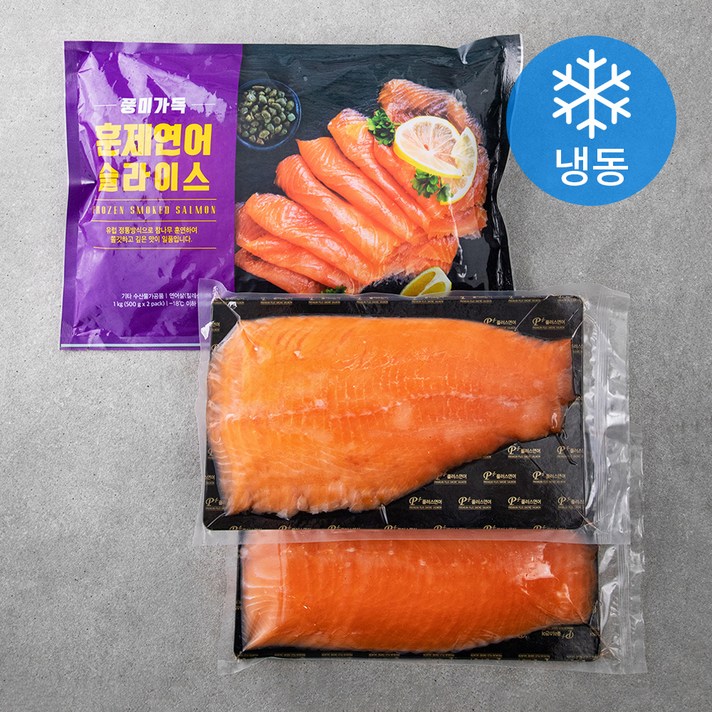 [쿠팡 직수입] 풍미가득 훈제연어 슬라이스 (냉동), 500g, 2팩