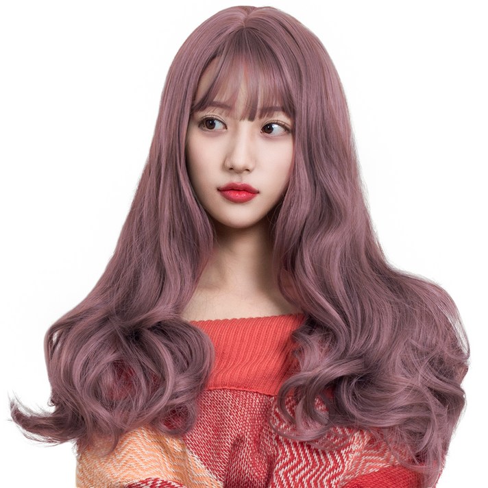 가발위드 바비스토리 전체가발 + 가발망 세트, 애쉬핑크, 1세트