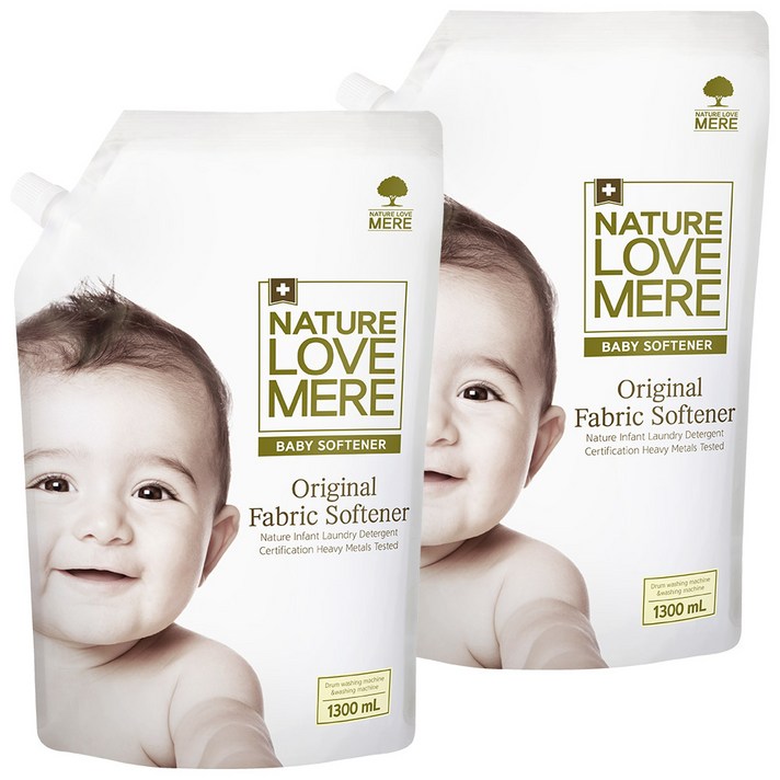네이쳐러브메레 유아 오리지널 섬유유연제 리필, 1300ml, 2개입