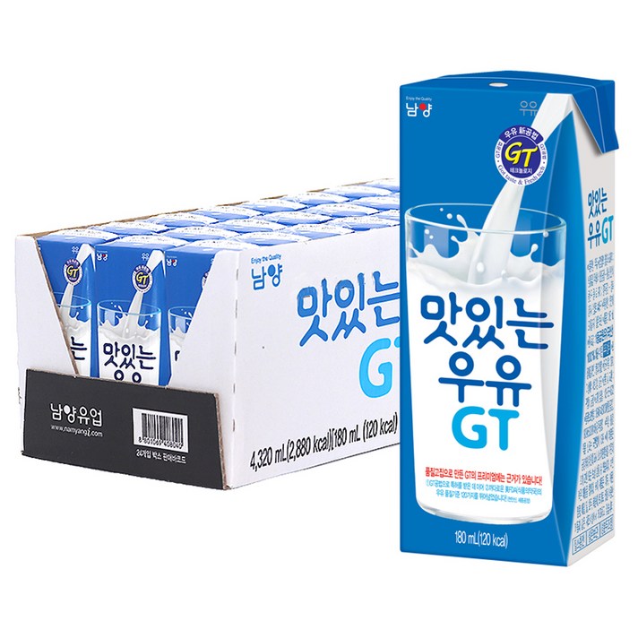 남양 맛있는 우유 GT, 180ml, 24개