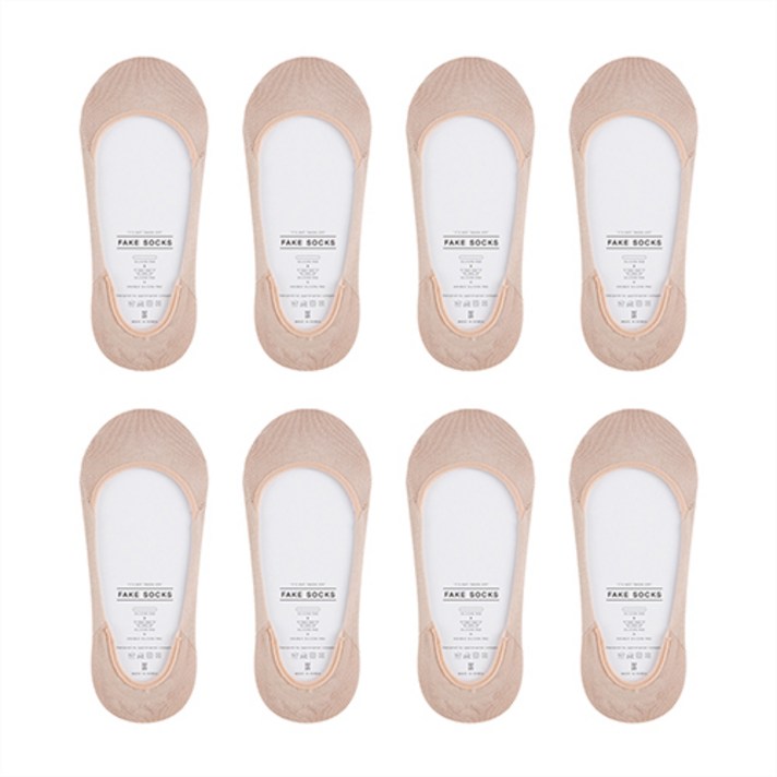 꼬랑내 여성용 스탠다드 무봉제 심리스 코튼 풋커버 8켤레 세트
