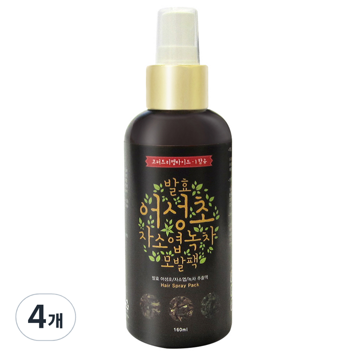 갑당약초 어성초 자소엽 녹차 모발 스프레이 팩, 160ml, 4개