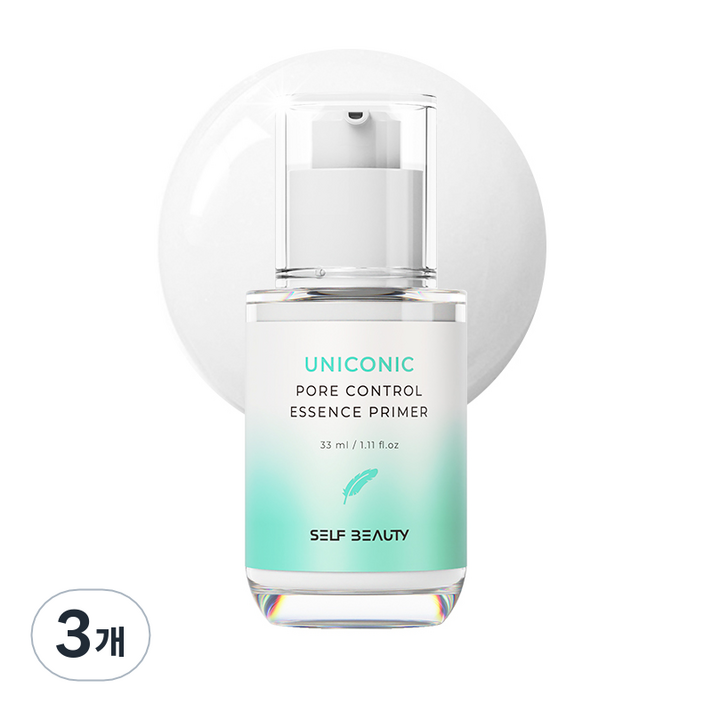 셀프뷰티 유니콘 포어 컨트롤 에센스 프라이머 33ml, 혼합 색상, 3개