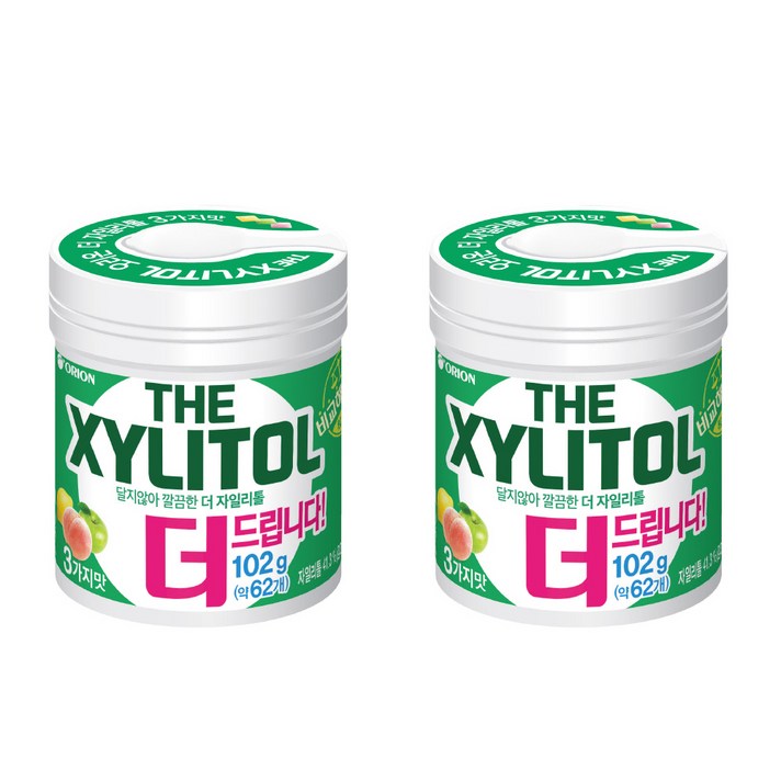 오리온 더자일리톨 츄잉껌, 102g, 2개