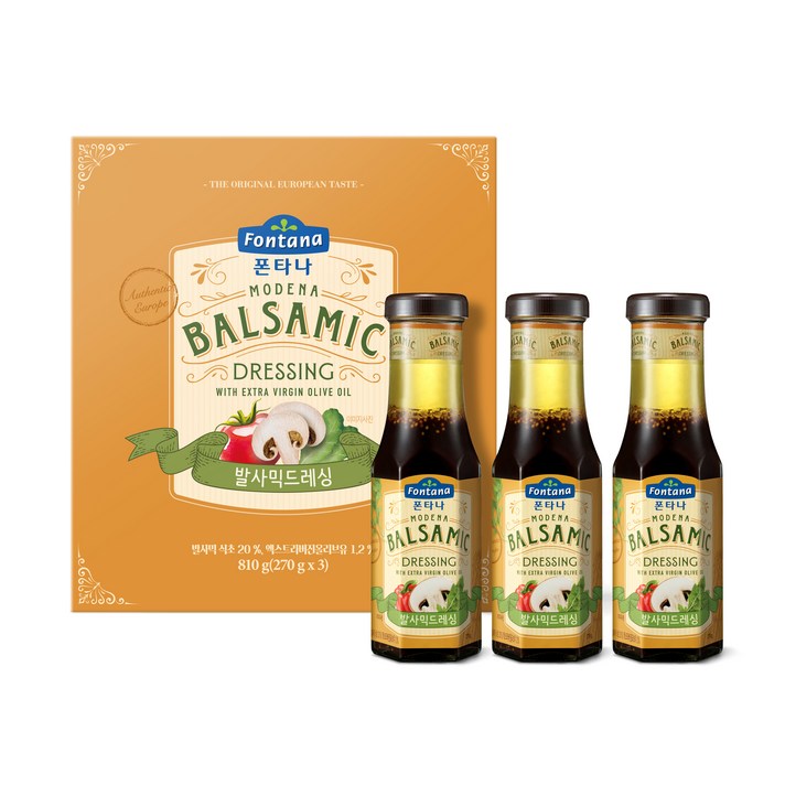 폰타나 발사믹 드레싱, 270g, 3개입