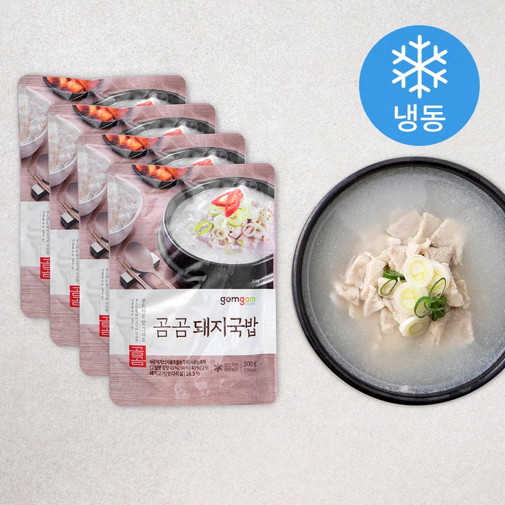 곰곰 돼지 국밥, 500g, 4개입