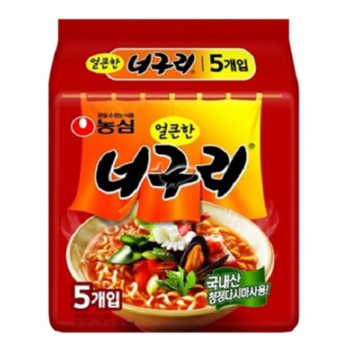농심 얼큰한 너구리 120g, 5개