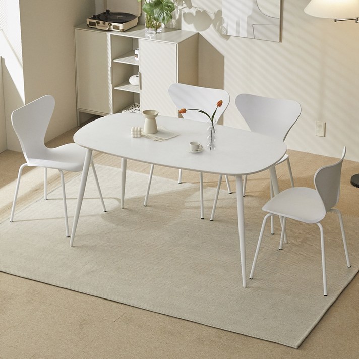 폴인퍼니 비안 포세린 세라믹 식탁 1600  의자4p 세트 4인용 방문설치