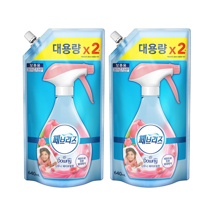 페브리즈 섬유탈취제 다우니에이프릴향 리필, 640ml, 2개