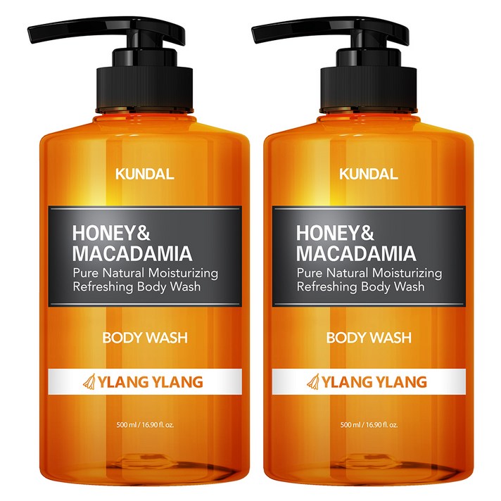 쿤달 퓨어 바디워시 바디클렌저 일랑일랑향, 500ml, 2개