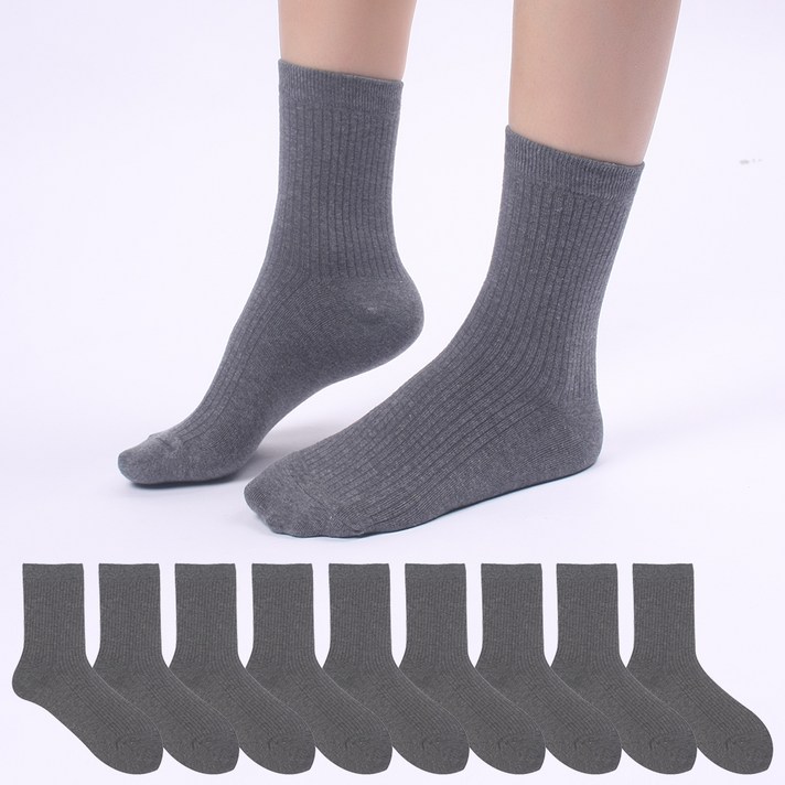 두발로 여성용 스프링 중목 양말 10켤레