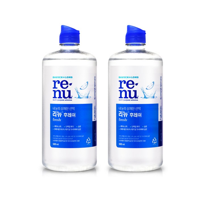 리뉴 후레쉬 렌즈 세정액 500ml, 2개