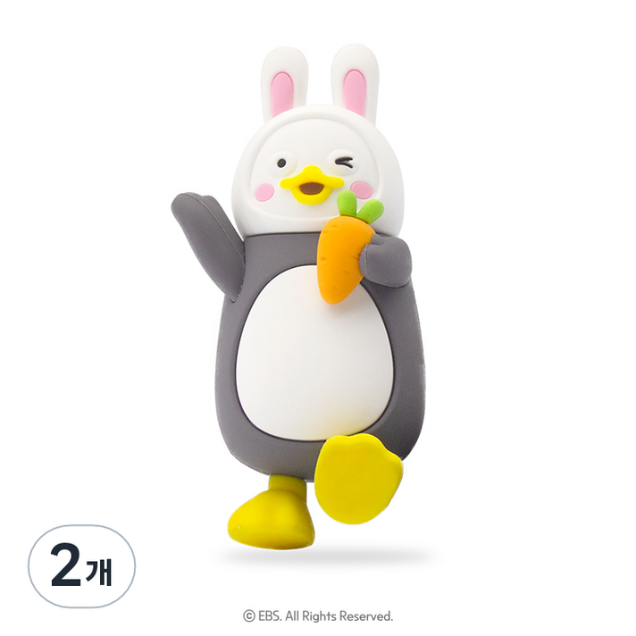 동물 차량용 방향제 통풍구 클립형 당근토끼 펭수, 2개