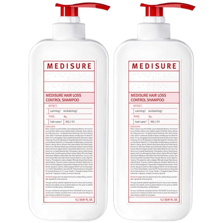 메디슈어 탈모 증상 완화 샴푸, 2개, 1L