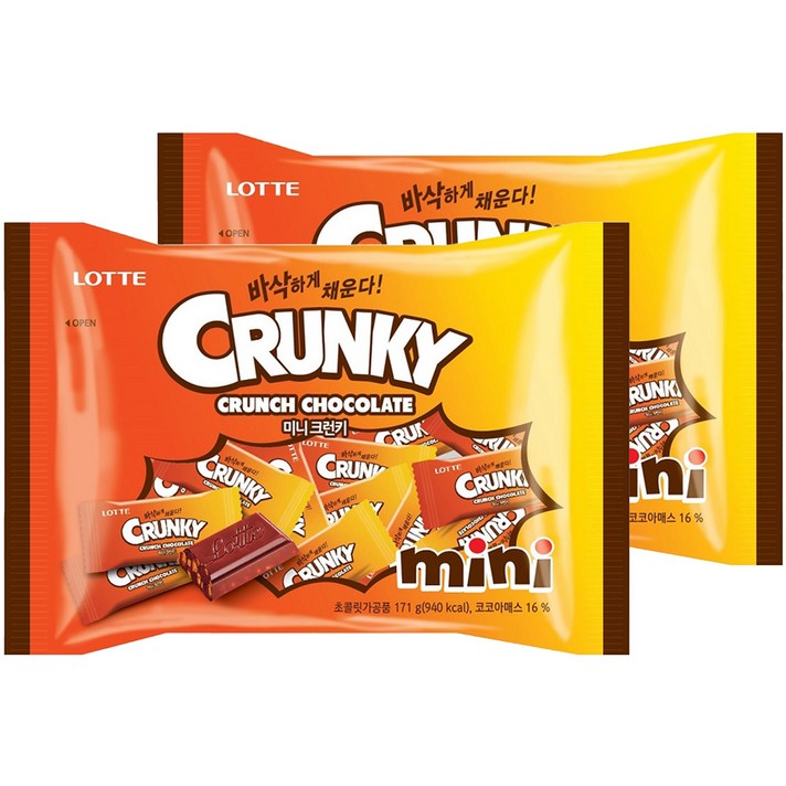  롯데제과 미니 크런키, 171g, 2개 