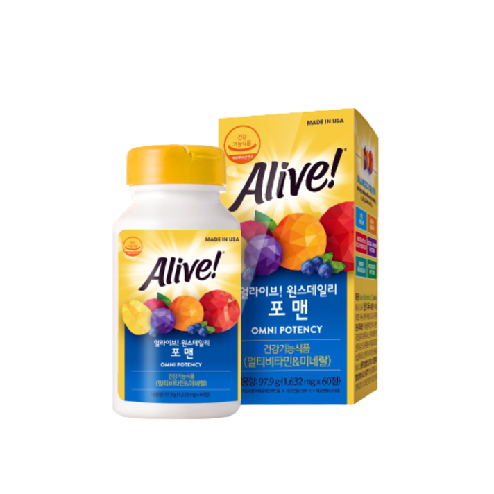 얼라이브 원스 데일리 포맨 멀티 비타민, 60정, 1개