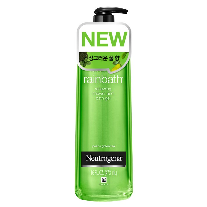 뉴트로지나 레인바스 그린티 앤 페어 바디워시 싱그러운 풀 향, 1개, 473ml