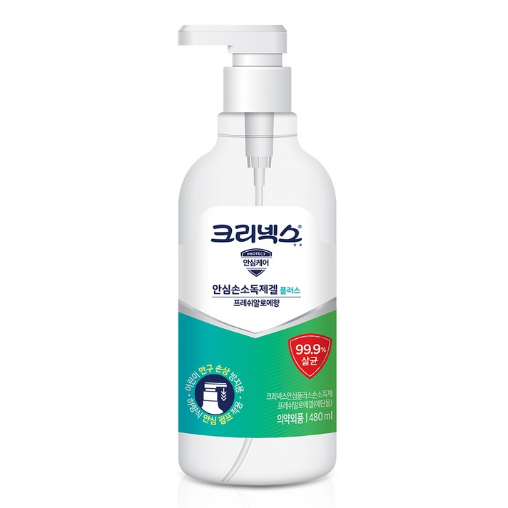 크리넥스 안심손소독제겔플러스 프레쉬알로에향, 480ml, 1개