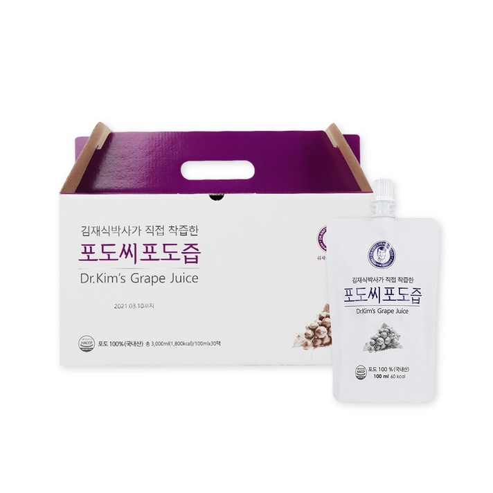 김재식헬스푸드 포도씨 포도즙, 100ml, 30개입