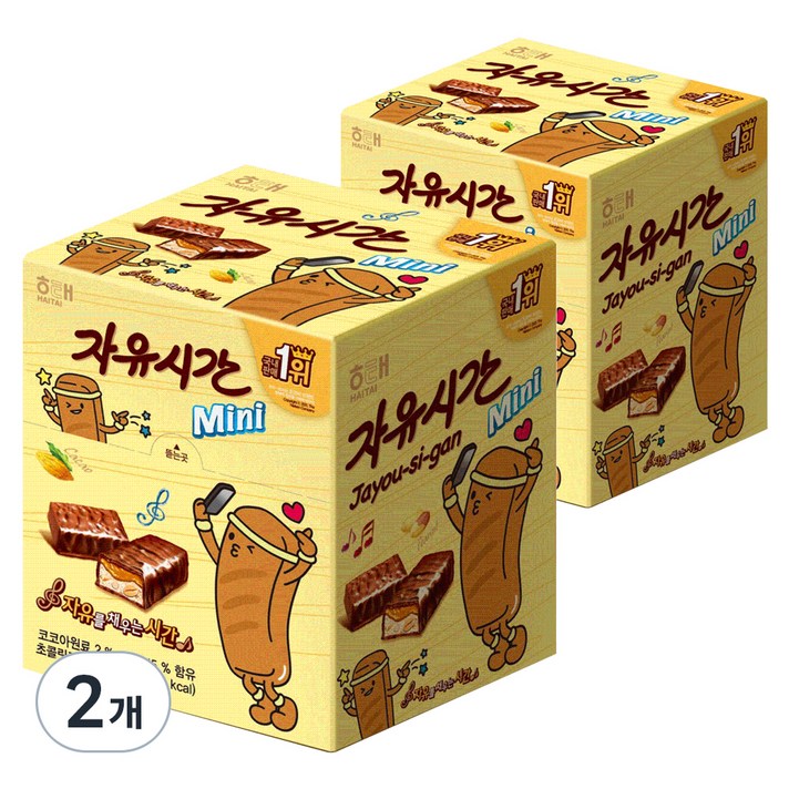  자유시간 mini 초콜릿 38p, 380g, 2개 