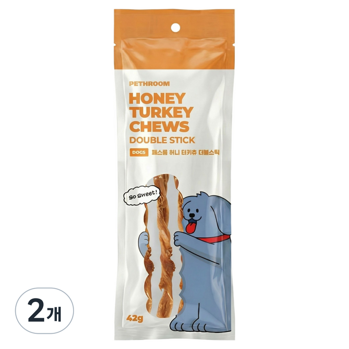 페스룸 강아지 허니 터키츄, 42g, 2개, 더블스틱