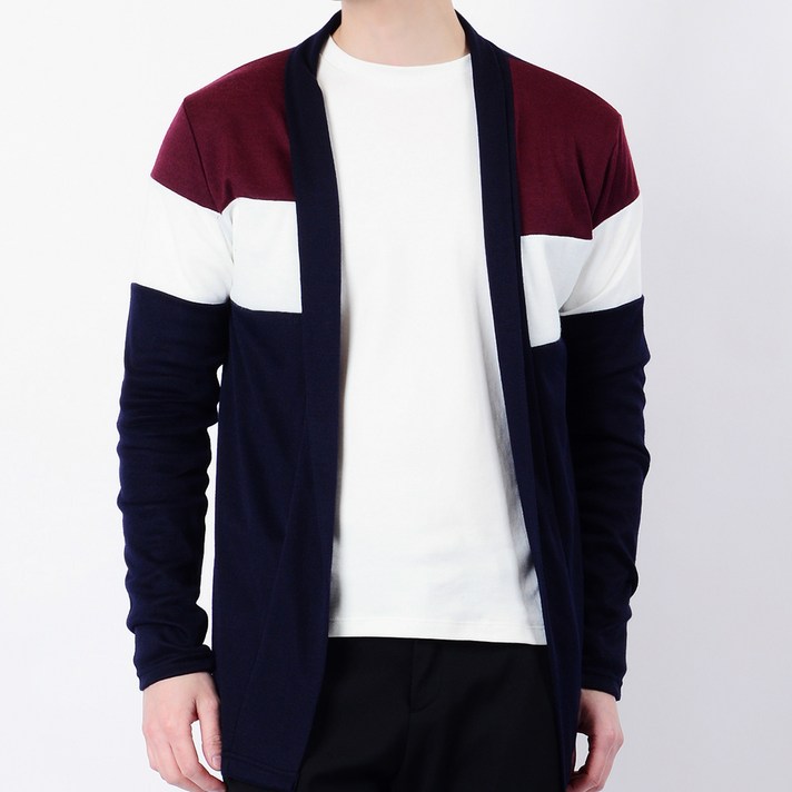 타운클로 남성용 삼단절개 숄 가디건