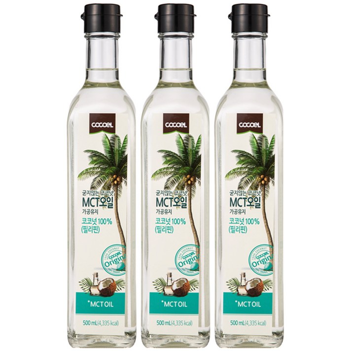 코엘 굳지않는 코코넛 MCT오일 가공유지, 500ml, 3개