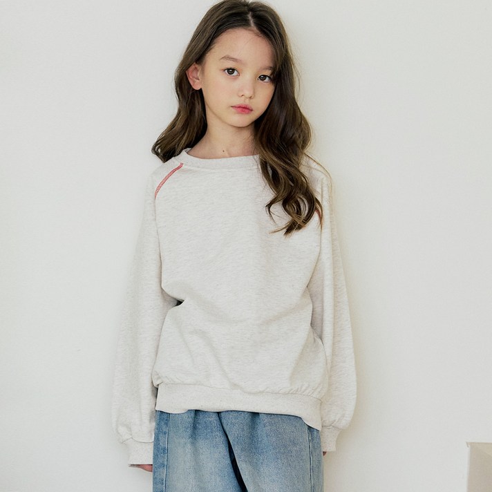 바브키즈 아동용 사선 절개 맨투맨 티셔츠