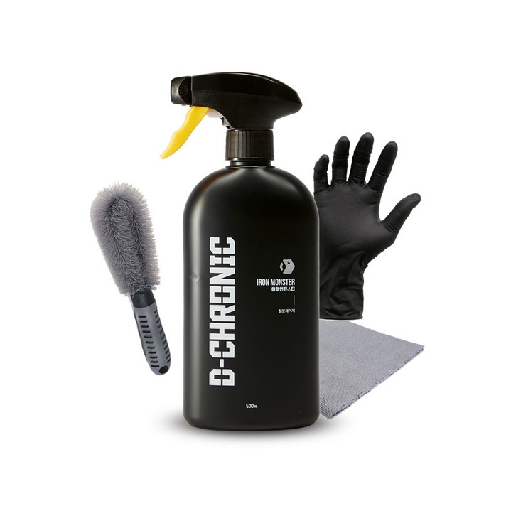 디크로닉 아이언몬스터 철분제거제 500ml + 휠브러시 + 타월 랜덤발송 + 장갑 2p 세트, 1세트