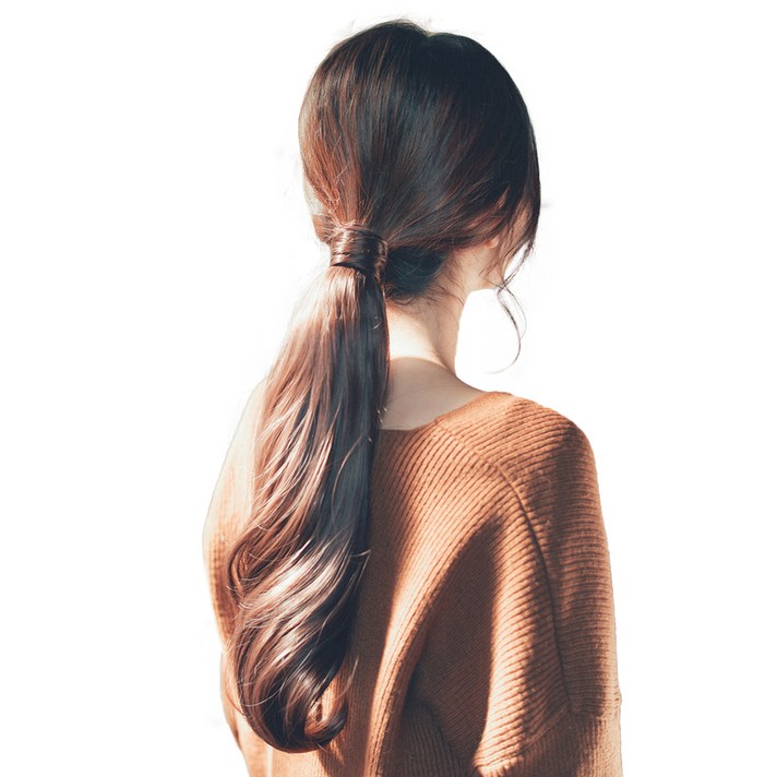  가발나라 여성용 묶음형 포니테일 부분가발 내츄럴 글램펌 36cm, 레드브라운, 1개 
