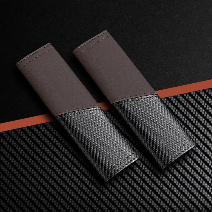 코히모 차량용 안전벨트 커버 5W0135, 2개, 다크 브라운