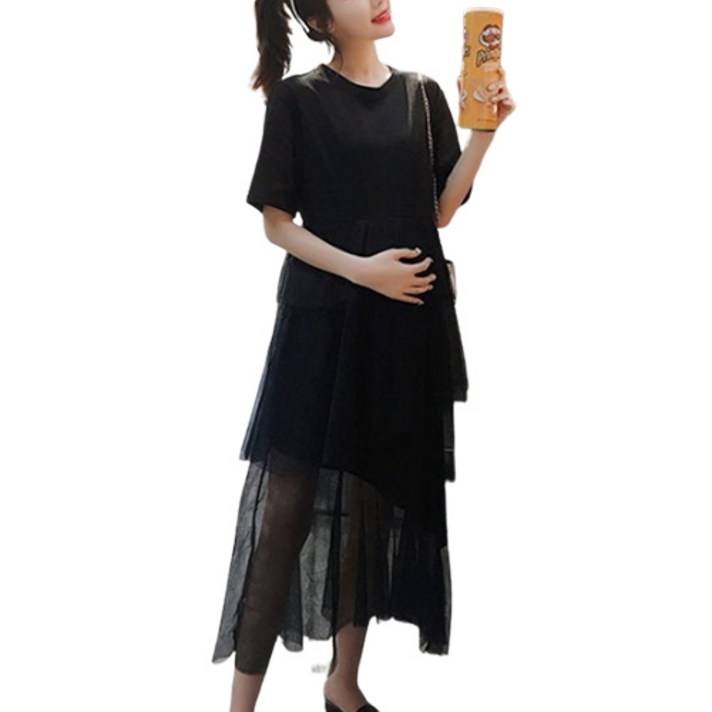 레이어드 쉬폰 임산부 캉캉 원피스