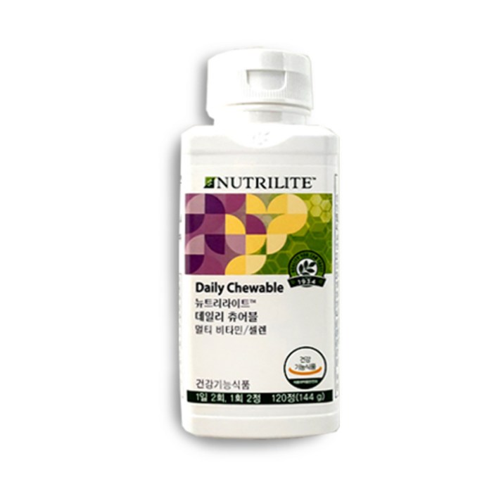 암웨이 뉴트리라이트 암웨이 데일리 츄어블 멀티비타민 144g, 120정, 1개