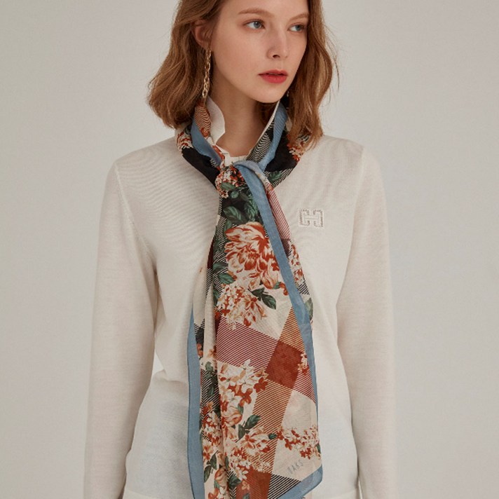 닥스 레이디스 플라워배색 울혼방 스카프 DLSC1B109B2