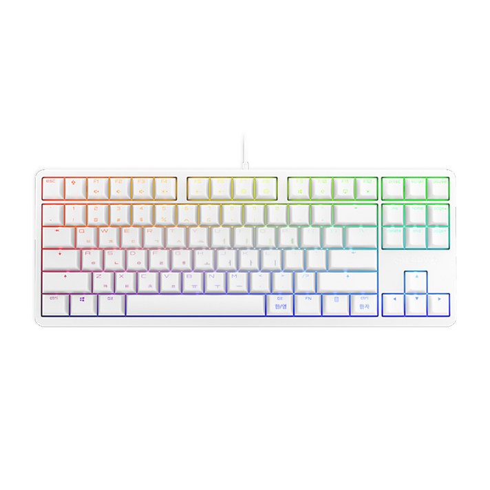 CHERRY 기계식 키보드 청축, 텐키리스, G80-3000S TKL RGB, 화이트