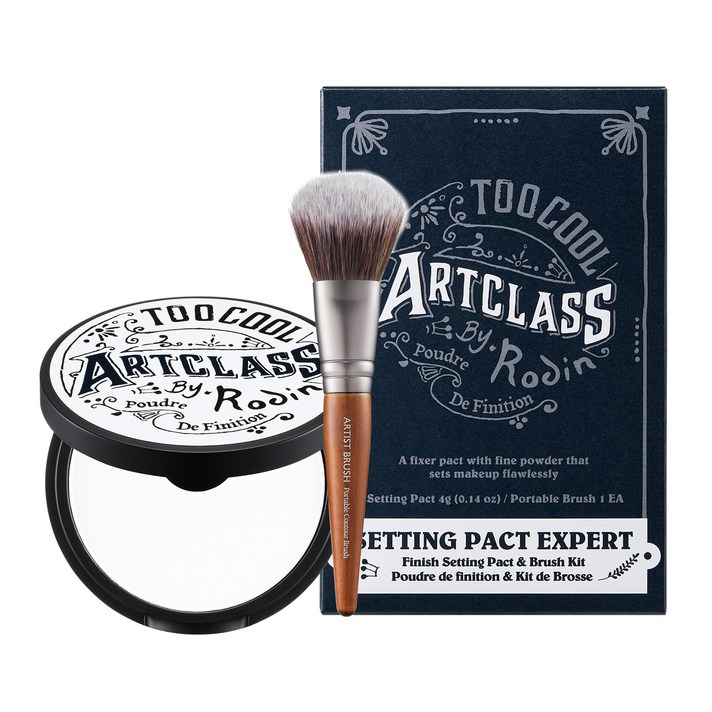 투쿨포스쿨 바이로댕 피니쉬 세팅 팩트 4g + 포터블 컨투어 브러쉬 세트, 혼합색상, 1세트