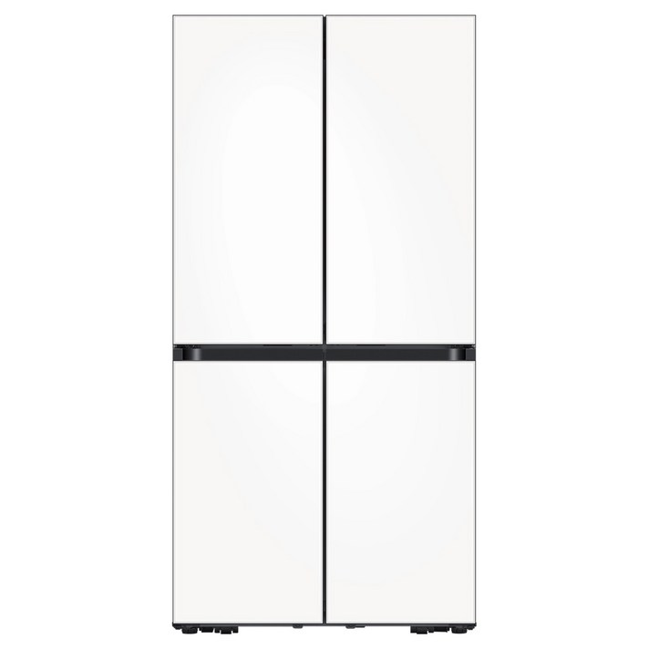 삼성전자 비스포크 4도어 냉장고 글라스 키친핏 615L 방문설치, 새틴 화이트, RF60C9013W6 