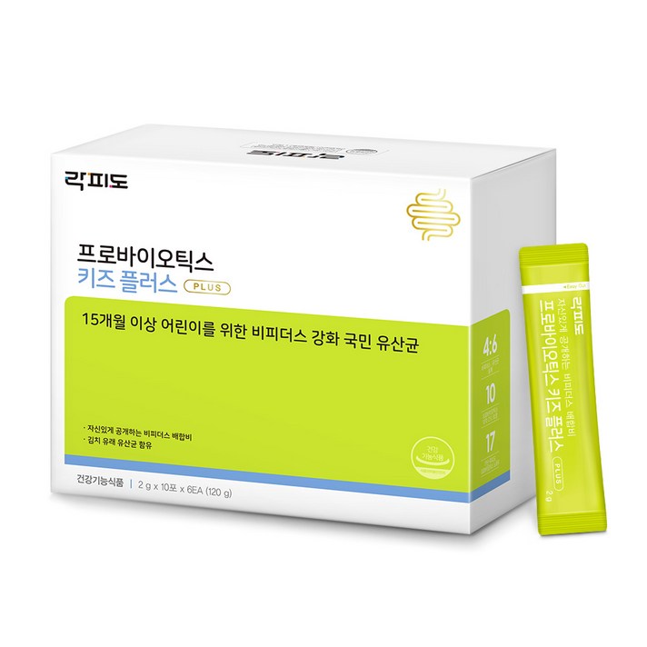 락피도 프로바이오틱스 키즈 플러스 60p, 1개, 120g