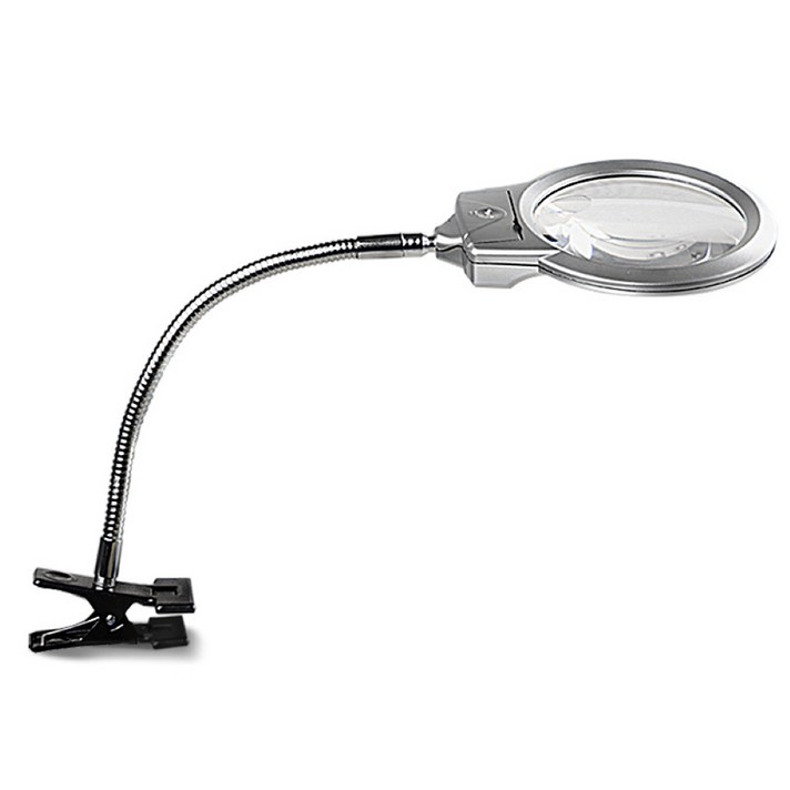 MEO 고배율 확대경 루페 LED 자바라 확대경 집게, 1개
