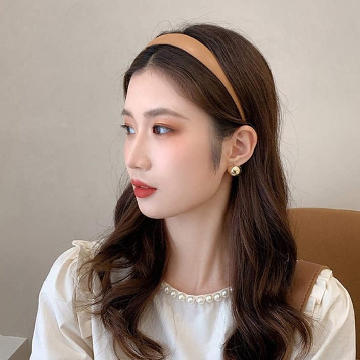 수스다 심플인조가죽 헤어밴드 머리띠