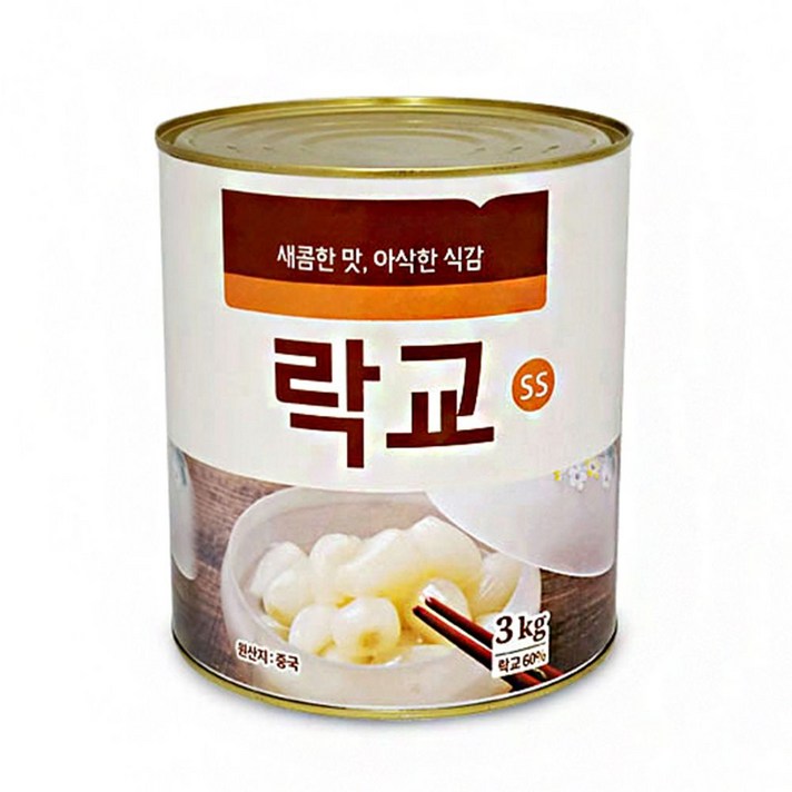 [2개묶음 할인]새콤 달콤 아삭한 통조림 캔 락교 3kg 식자재 JWY-123764 생와사비 초생강 식자재
