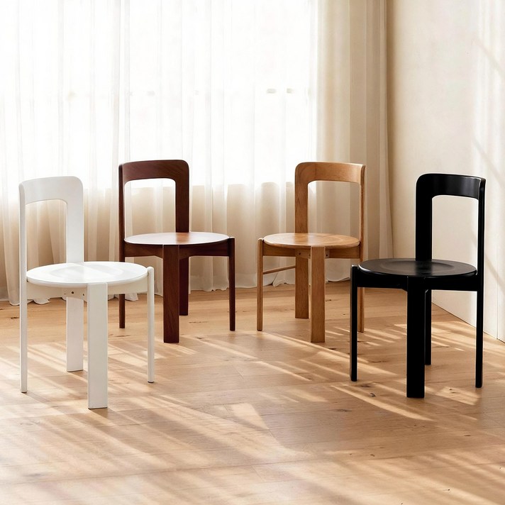 리비니아 엘레나 원목의자 원목식탁의자 인테리어 디자인의자 빈티지의자 식당의자 원형의자 11개, 2개, 블랙