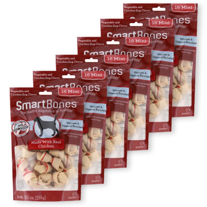 스마트본 치킨 미니 덴탈껌 16p, 6개