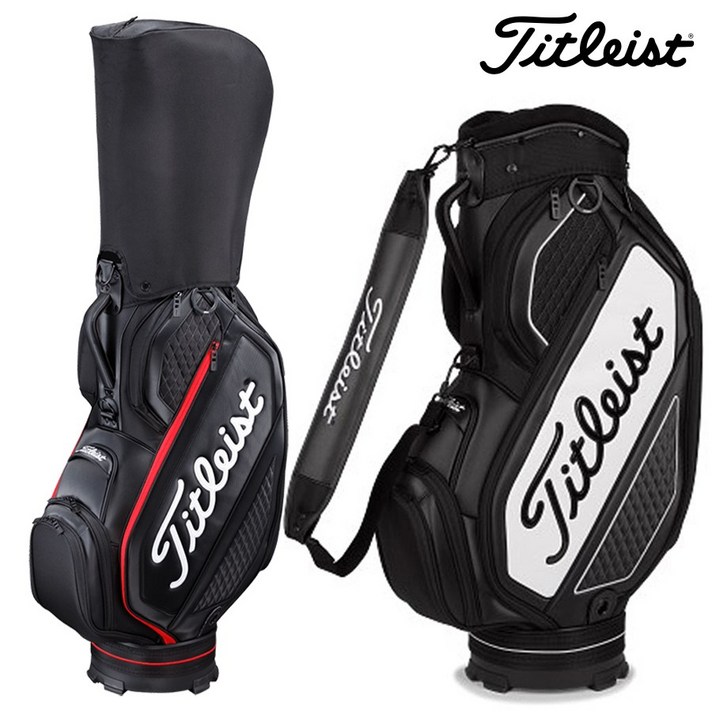 TITLEIST 타이틀리스트 골프 중형 캐디백 TB20SF4, 블랙화이트