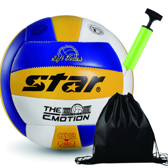  스타 배구공 더 이모션 칼라 + 투센 볼펌프 + 투센 볼가방, 5호 