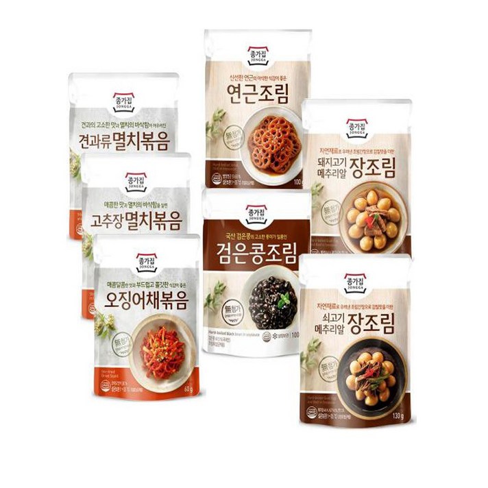 반찬간편식품 종가집 반찬모음전1+1+1, 6.검은콩조림+연근조림+고추장멸치볶음