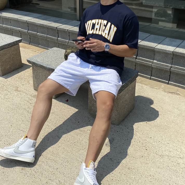빠델 20수MICHIGAN 프린팅 오버핏 반팔 티셔츠 빠델 20수MICHIGAN 프린팅 오버핏 반팔 티셔츠