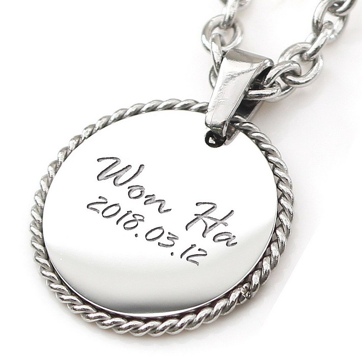 써지컬스틸 미아방지목걸이 양면각인, 양면각인+별, 볼, 7세이상:38+여유3